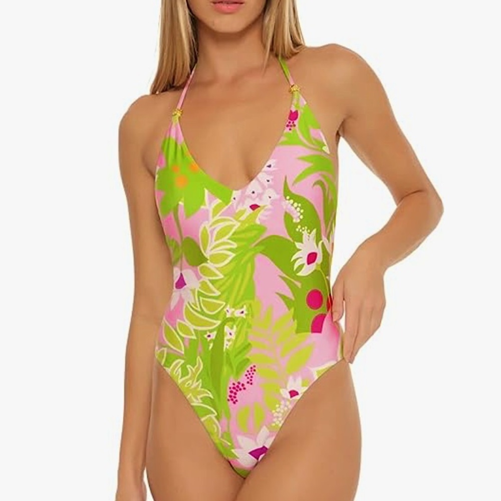 Trina Turk La Palma Reversible Twist Back One Piece